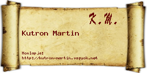 Kutron Martin névjegykártya