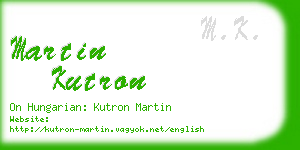 martin kutron business card